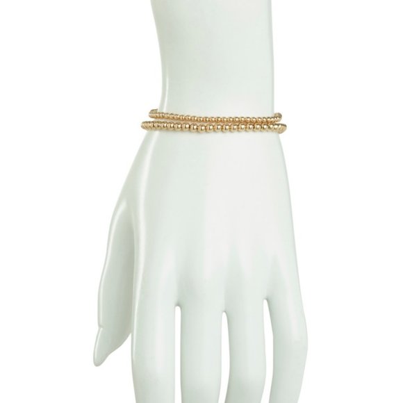 Sterling Forever NWT 14K Gold Balls Stretch Bracelets - Set of 2 - Picture 5 of 7